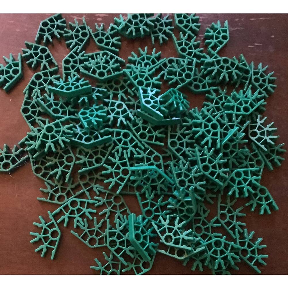 50 Knex green connectors 4 positions - standard Knex parts lot
